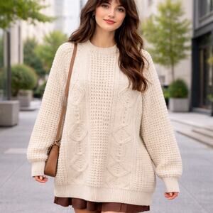 Cornel SZ L/XL VTG Hand Loomed Ireland Chunky Rory Gilmore Alternative Sweater